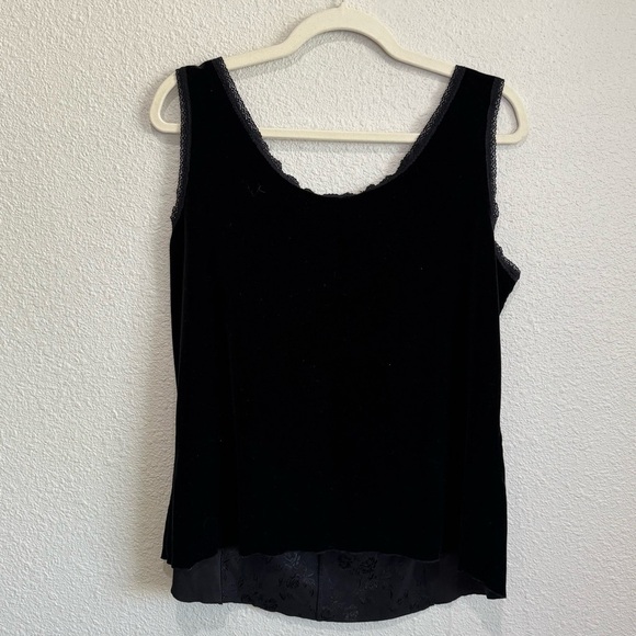 Y2K Whimisgoth Lace Velvet Dark Romantic Gothic Tank Top Large Grunge Lace Witch - Picture 6 of 6